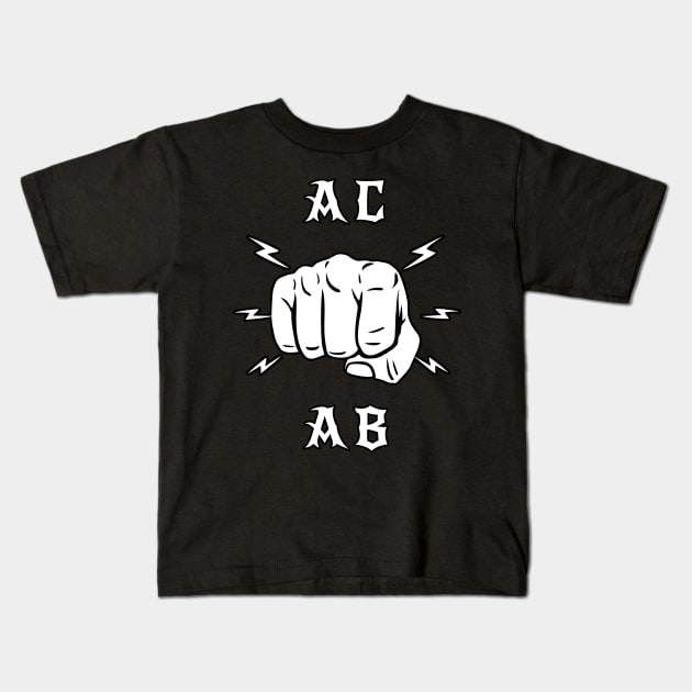 ACAB Lightning Fist Fight Kids T-Shirt by aaallsmiles